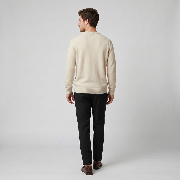 Men’s Cashmere Crew Neck Sweater - Relaxed Fit | Celestiella