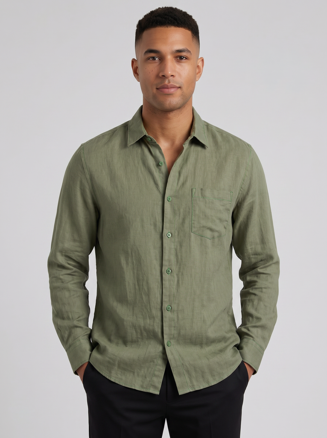 Men's Linen Shirt – Relaxed Long-Sleeve