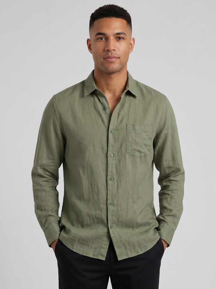 Men's Linen Shirt – Relaxed Long-Sleeve