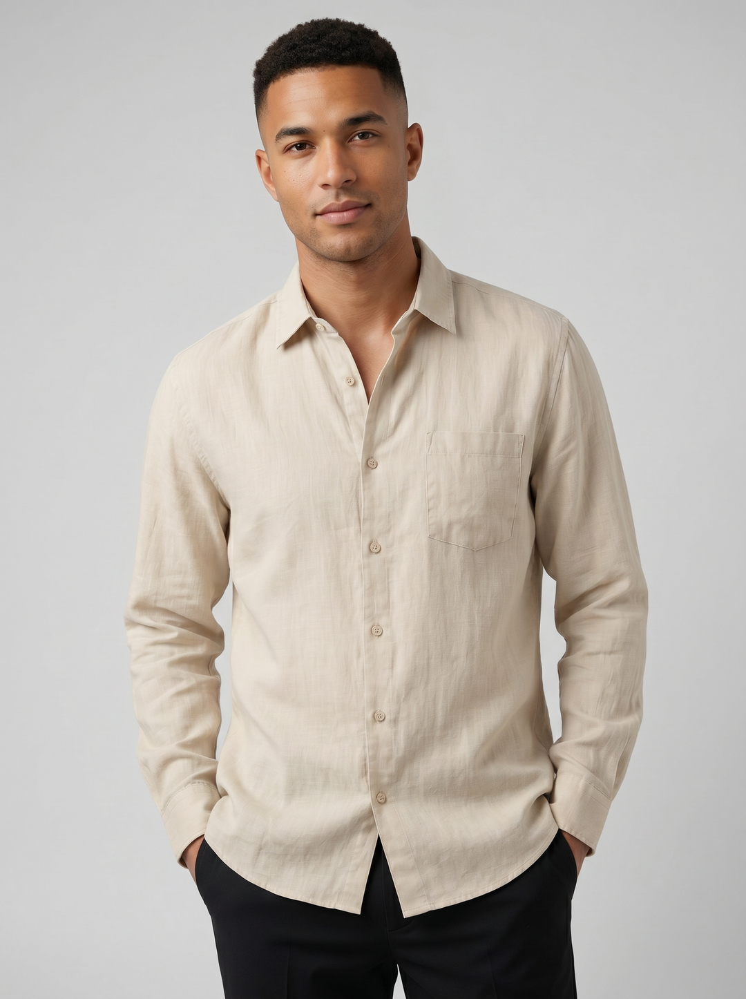 Men's Linen Shirt – Relaxed Long-Sleeve