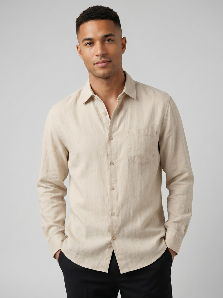 Men's Linen Shirt – Relaxed Long-Sleeve