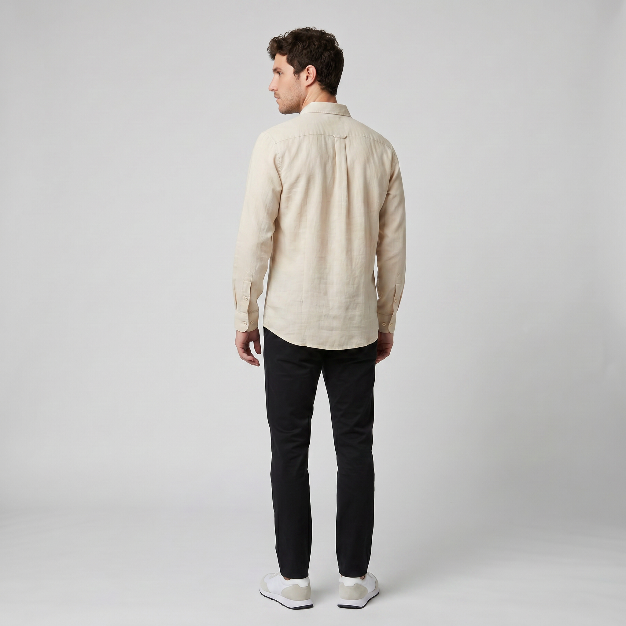 Men’s Relaxed Linen Long-Sleeve Shirt | Celestiella