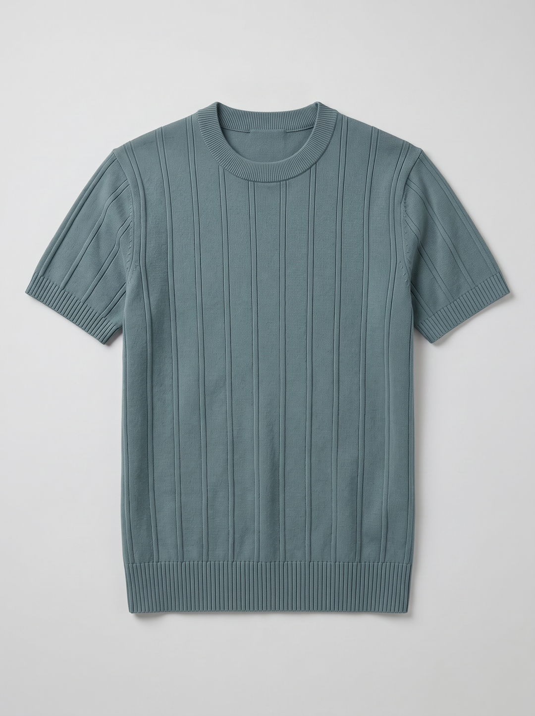 Men's T-Shirt – Ribbed Knit Crew-Neck