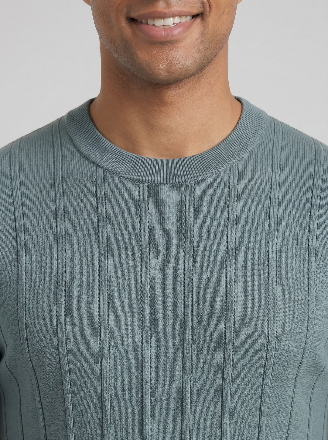 Men's T-Shirt – Ribbed Knit Crew-Neck