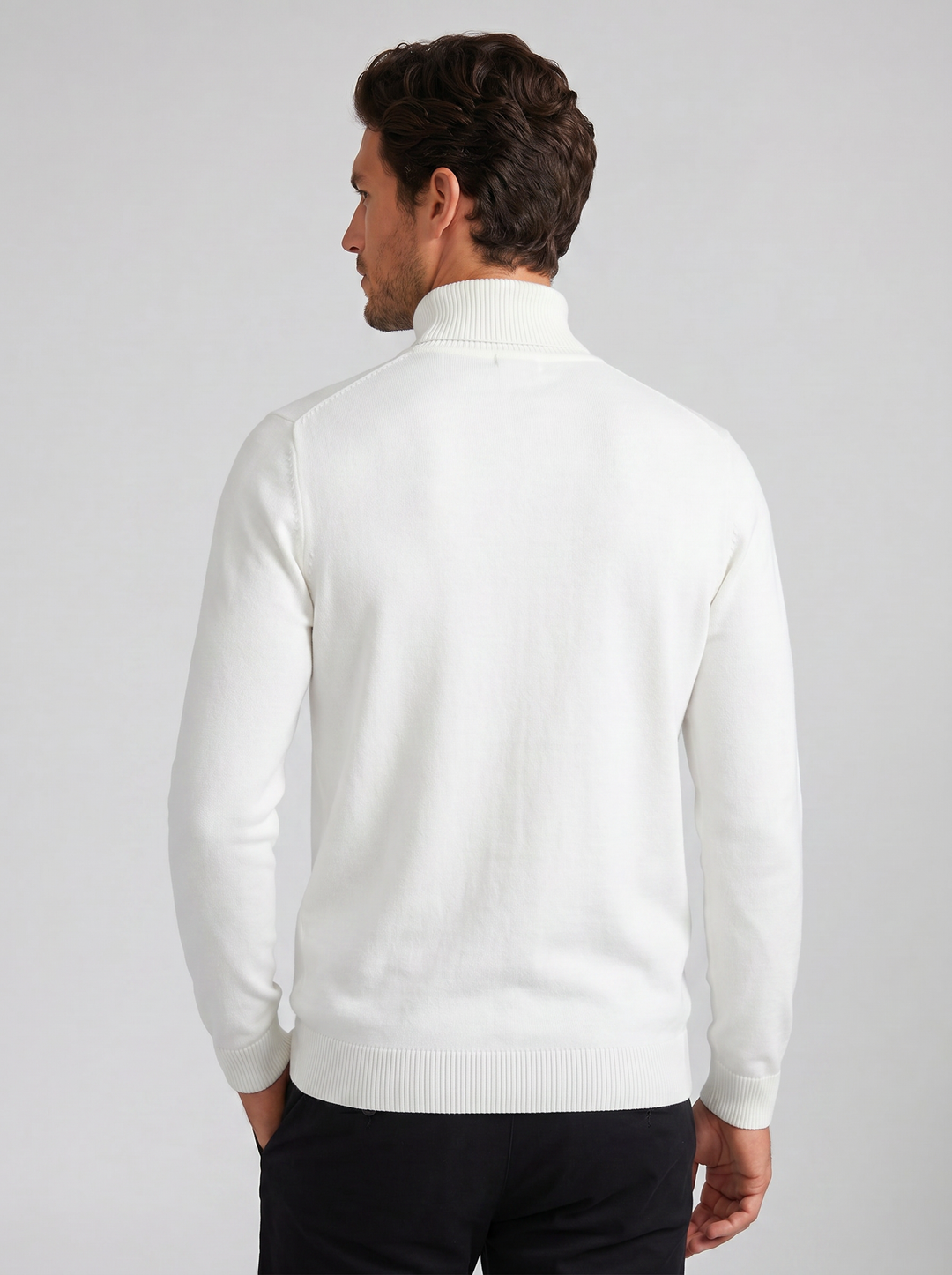 Men's Merino Jumper – Ribbed Roll-Neck