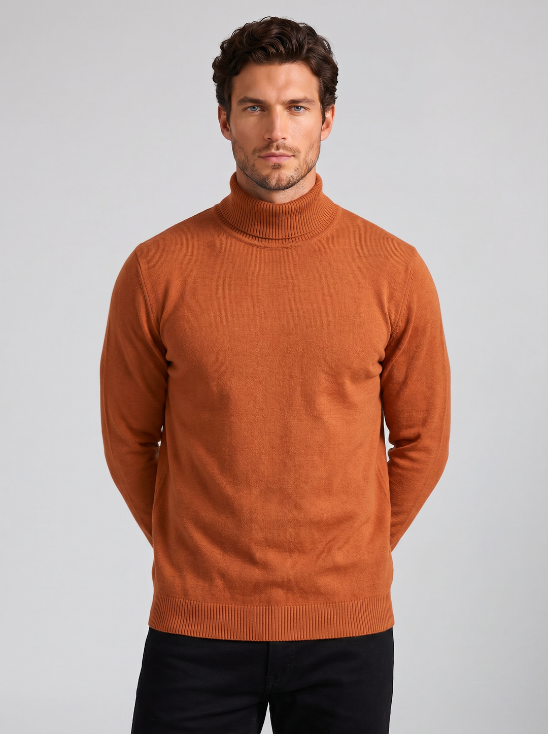 Men's Merino Jumper – Ribbed Roll-Neck