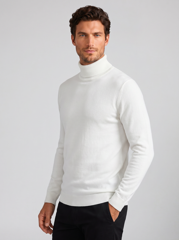 Men's Merino Jumper – Ribbed Roll-Neck