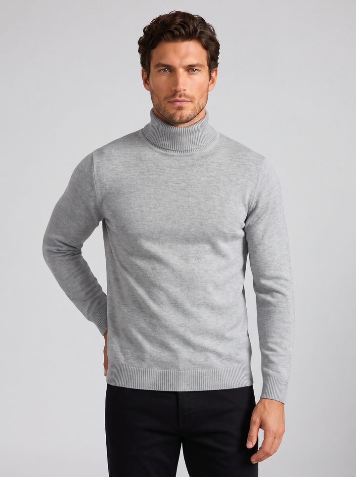 Men's Merino Jumper – Ribbed Roll-Neck