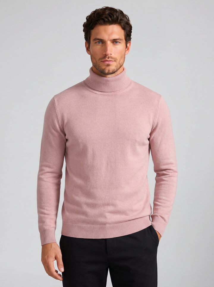 Men's Merino Jumper – Ribbed Roll-Neck