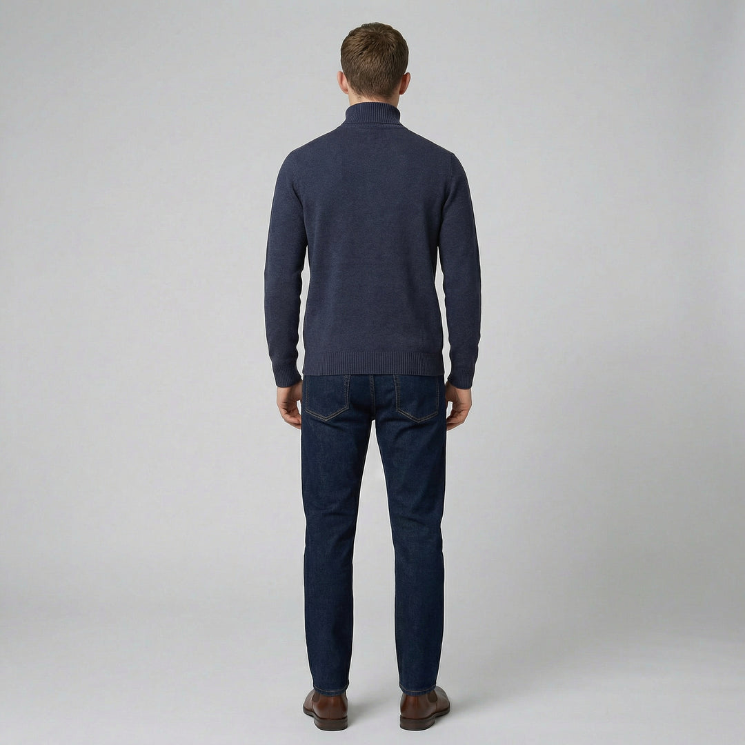 Men's Merino Jumper – Ribbed Roll-Neck