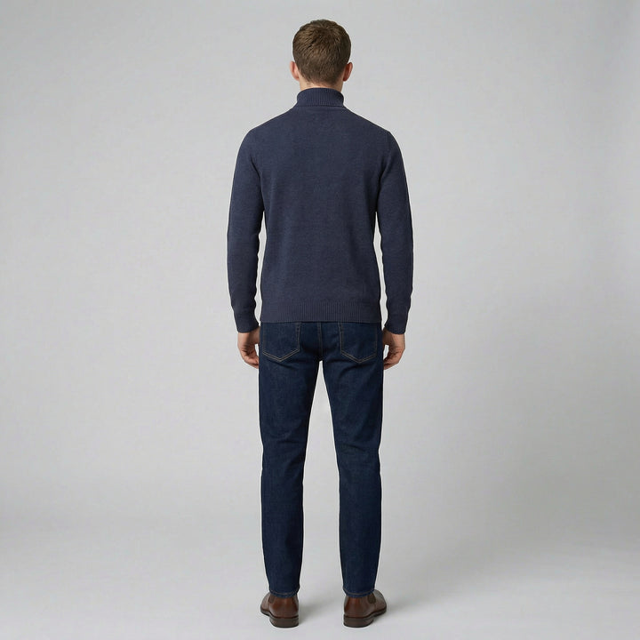 Men's Merino Jumper – Ribbed Roll-Neck