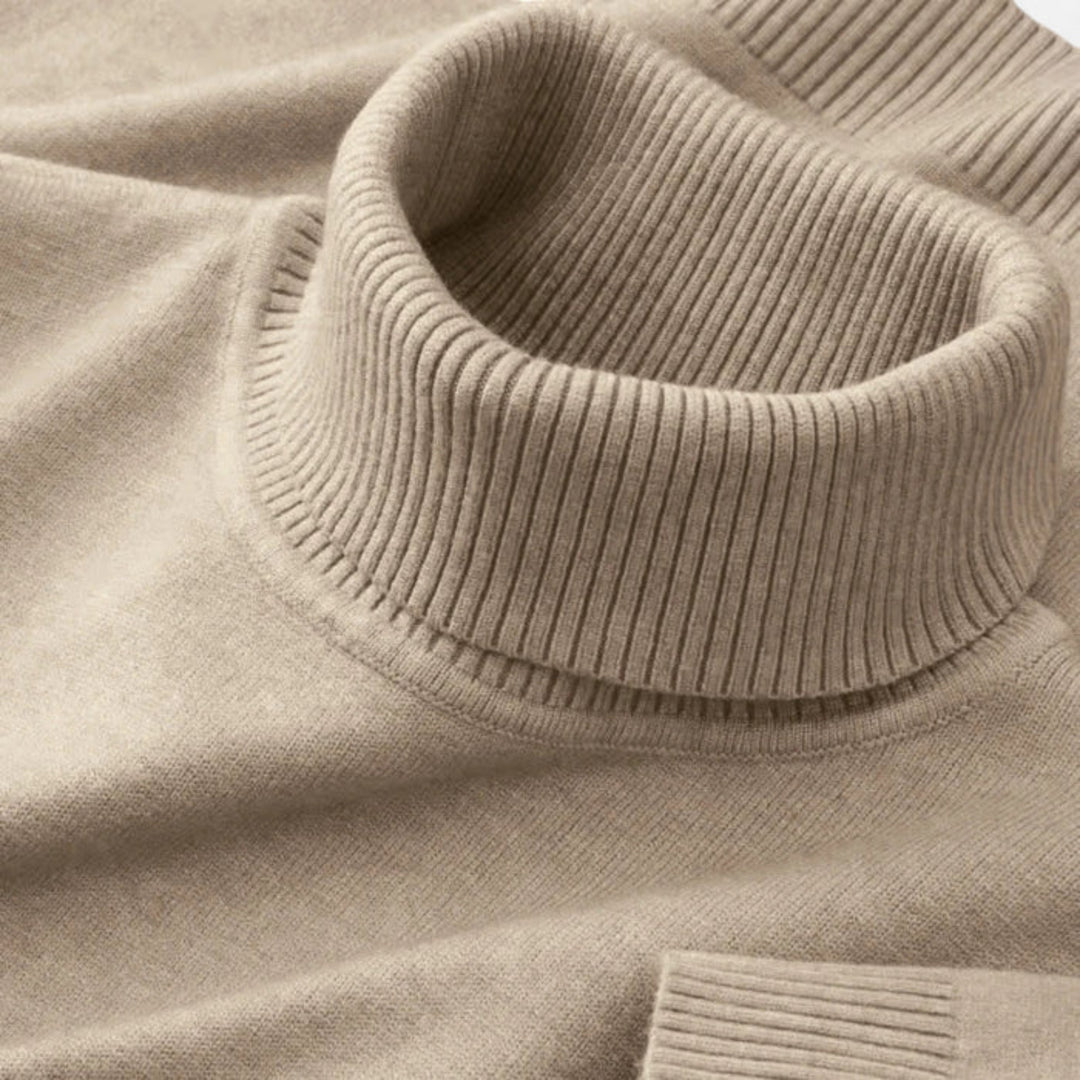 Men's Merino Jumper – Ribbed Roll-Neck