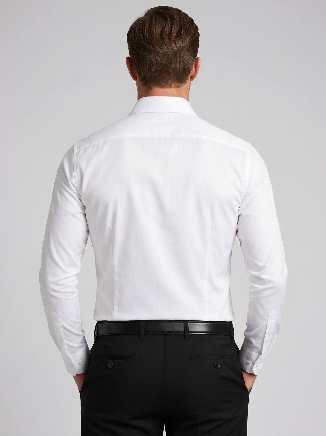 Men's Slim Fit Satin Dress Shirt – Tailored Smart Style