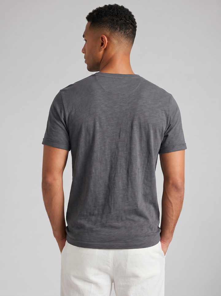Men's Henley Shirt – Short-Sleeve Cotton