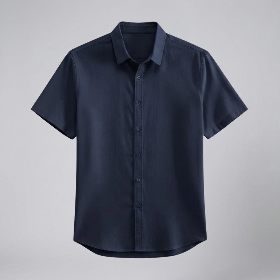 Men’s Essential Short-Sleeve Linen Shirt - Loose Fit | Celestiella