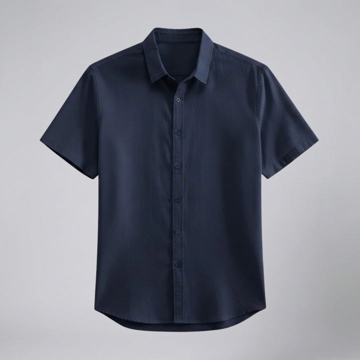 Men’s Essential Short-Sleeve Linen Shirt - Loose Fit | Celestiella
