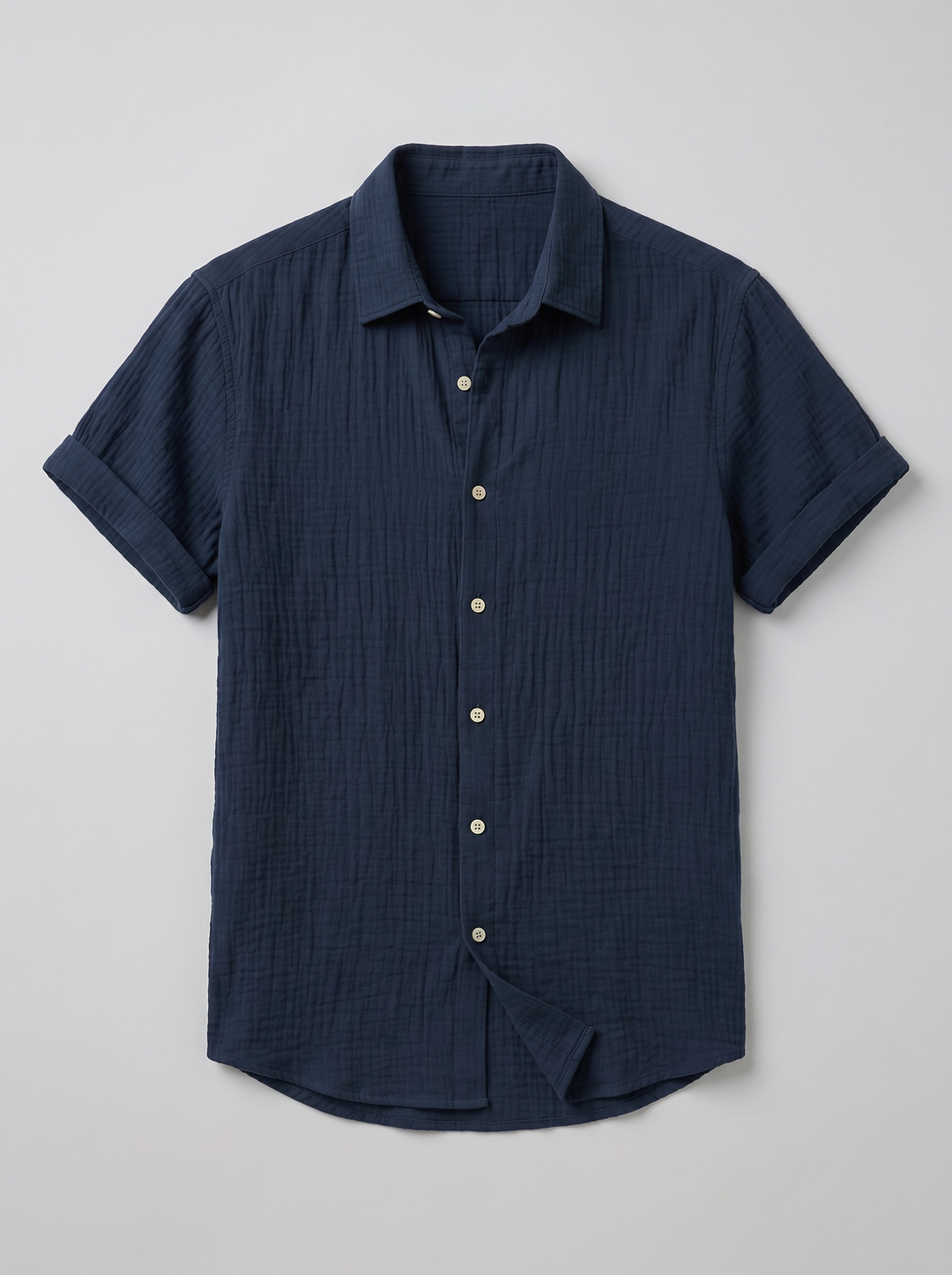 Men's Summer Shirt – Short-Sleeve Textured