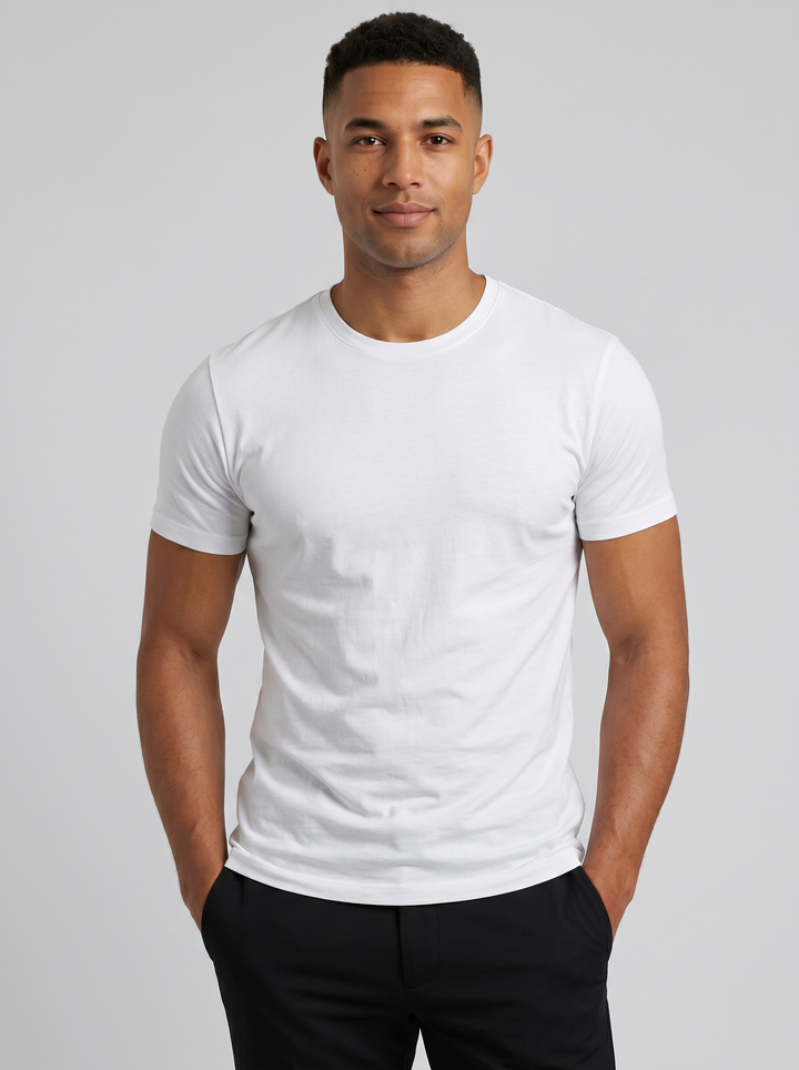 Men's T-Shirt – Slim-Fit Crew-Neck Cotton