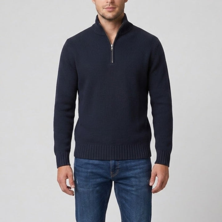 Men's Slim Fit Zip-Neck Jumper | Celestiella