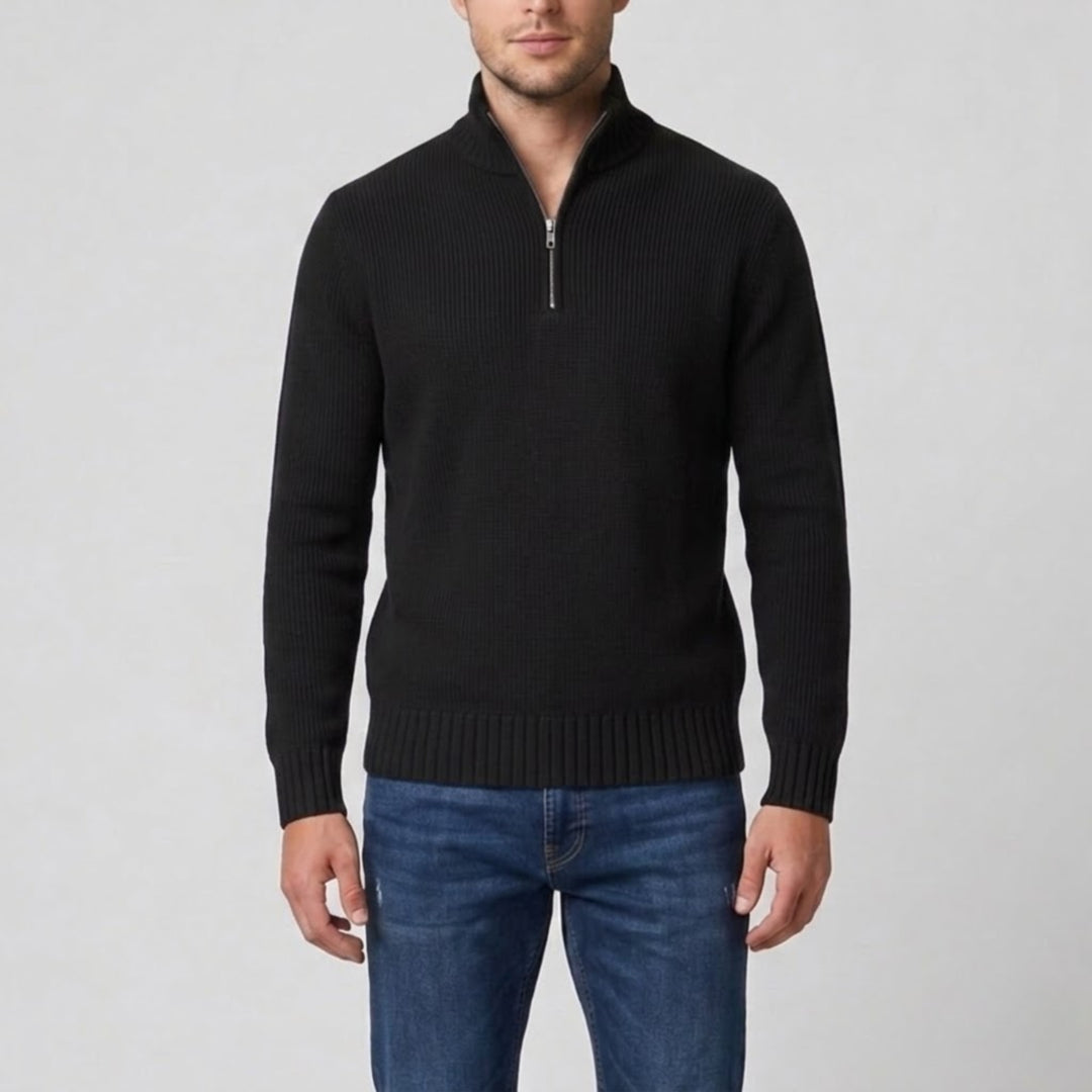 Men's Slim Fit Zip-Neck Jumper | Celestiella