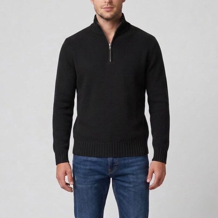 Men's Slim Fit Zip-Neck Jumper | Celestiella