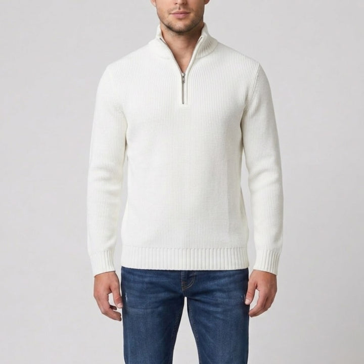 Men's Slim Fit Zip-Neck Jumper | Celestiella