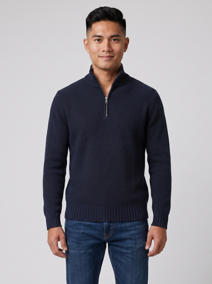 Men's Jumper – Slim-Fit Zip-Neck