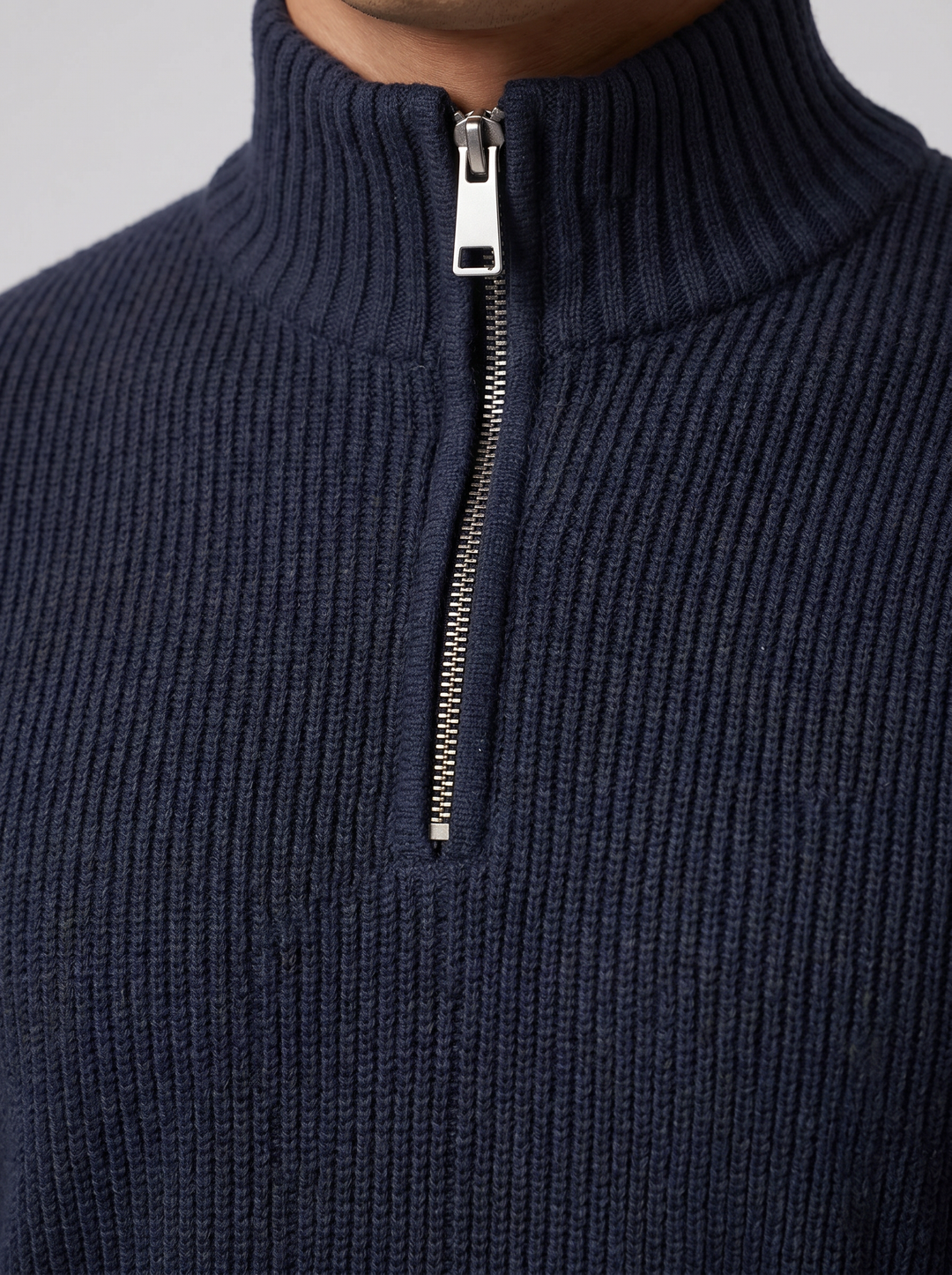 Men's Jumper – Slim-Fit Zip-Neck