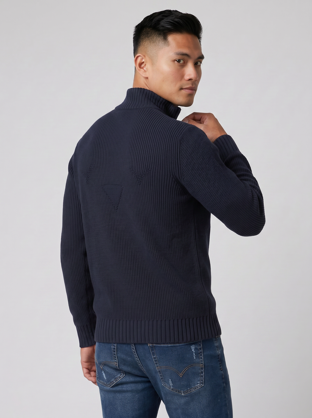 Men's Jumper – Slim-Fit Zip-Neck