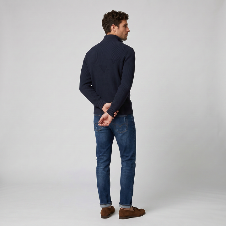 Men's Slim Fit Zip-Neck Jumper | Celestiella