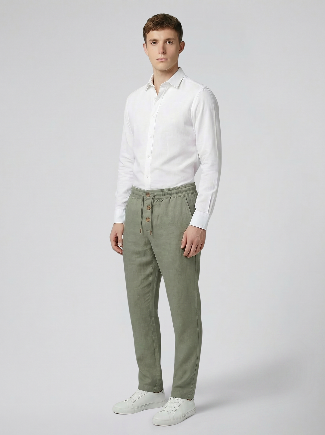 Men's Slim-Fit Linen-Blend Trousers – Cool Tailored Summer Style
