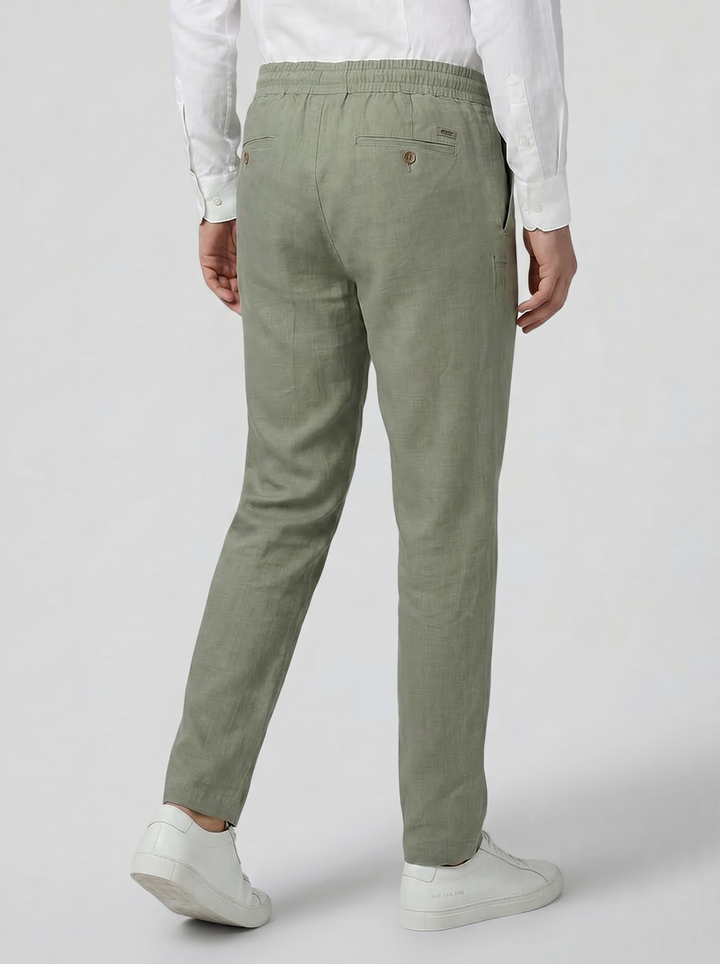 Men's Slim-Fit Linen-Blend Trousers – Cool Tailored Summer Style