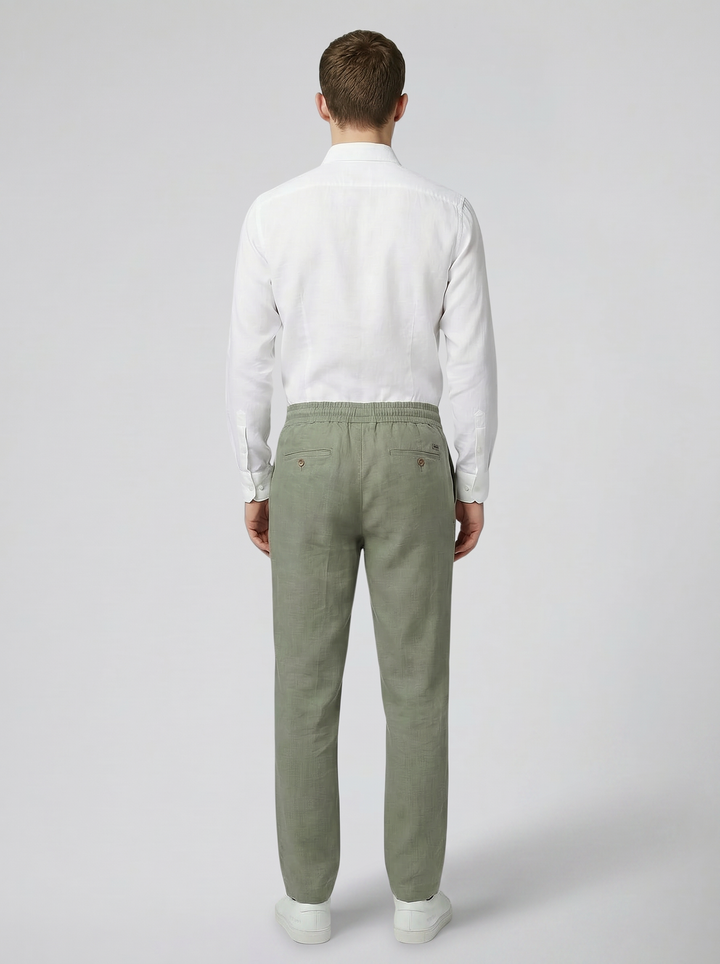 Men's Slim-Fit Linen-Blend Trousers – Cool Tailored Summer Style