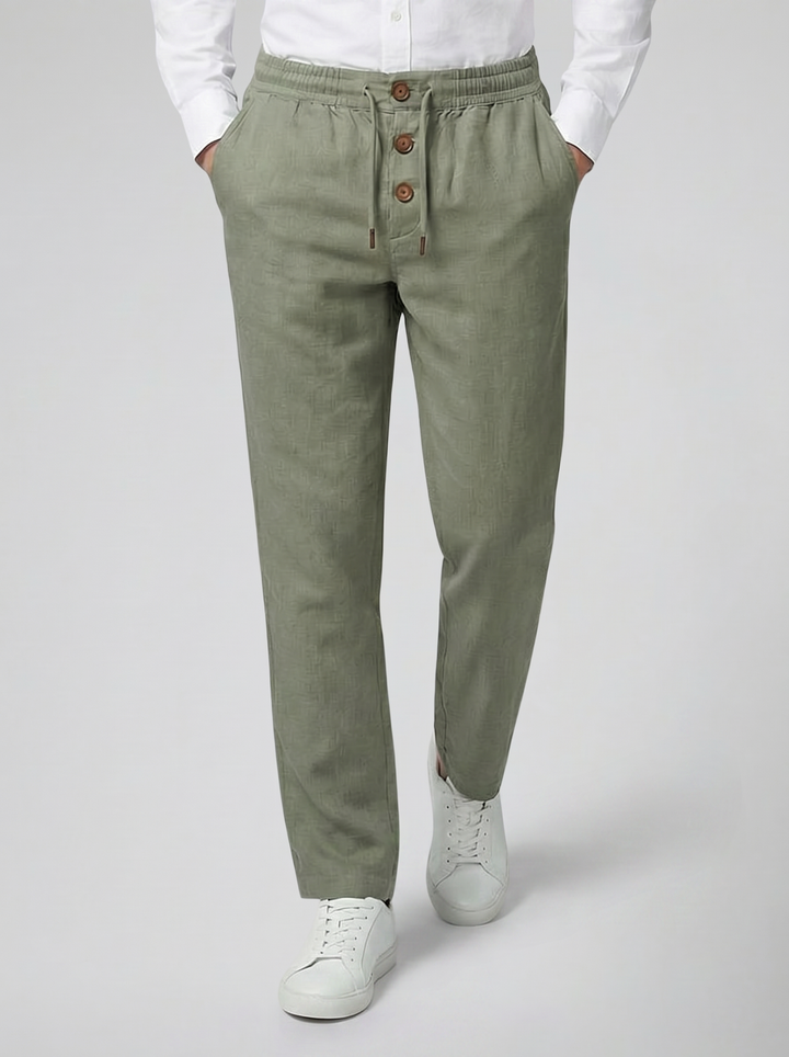 Men's Slim-Fit Linen-Blend Trousers – Cool Tailored Summer Style