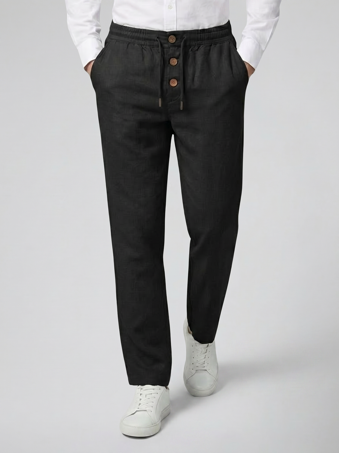 Men's Slim-Fit Linen-Blend Trousers – Cool Tailored Summer Style