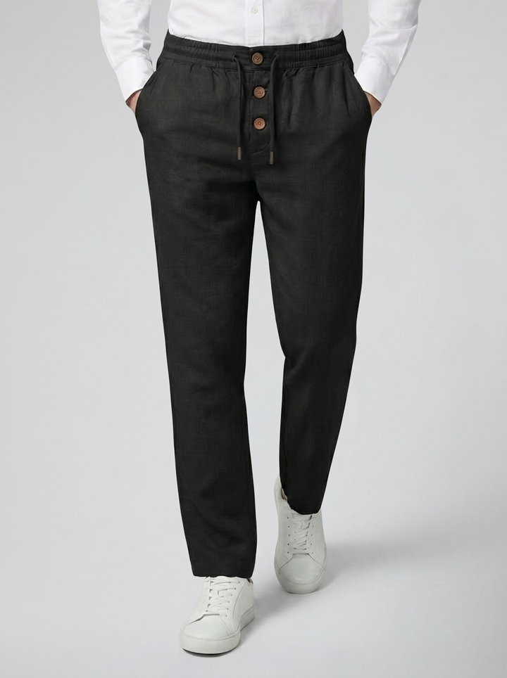 Men's Slim-Fit Linen-Blend Trousers – Cool Tailored Summer Style