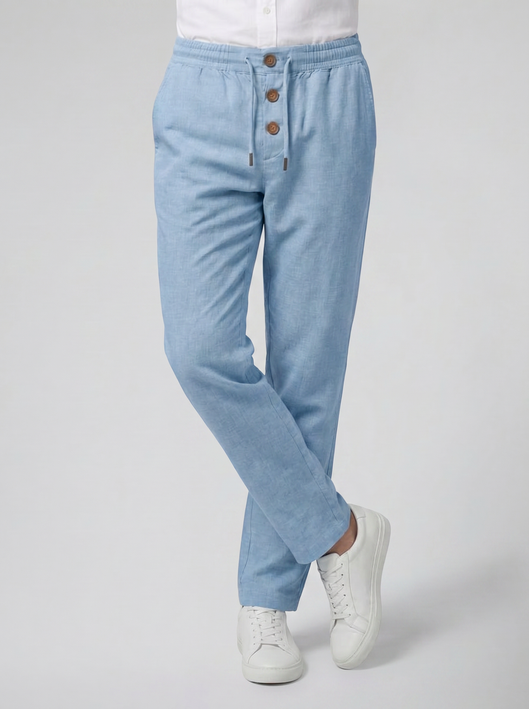 Men's Slim-Fit Linen-Blend Trousers – Cool Tailored Summer Style