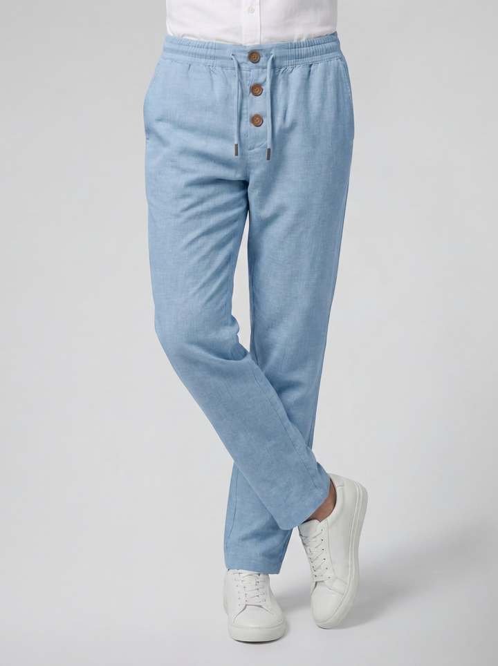 Men's Slim-Fit Linen-Blend Trousers – Cool Tailored Summer Style
