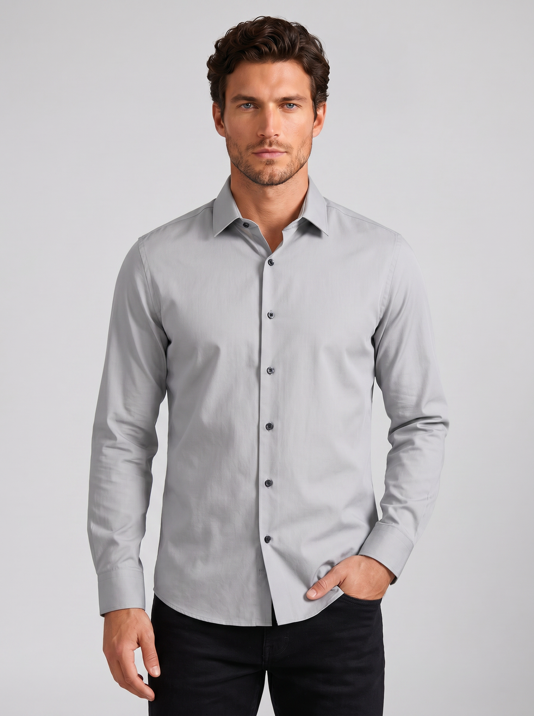 Men's Dress Shirt – Slim-Fit Long-Sleeve