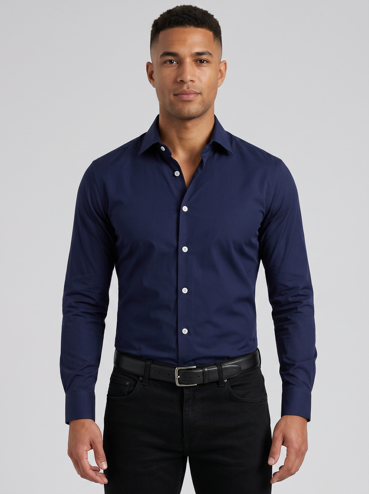 Men's Slim Fit Long-Sleeve Shirt – Smart Formal Style