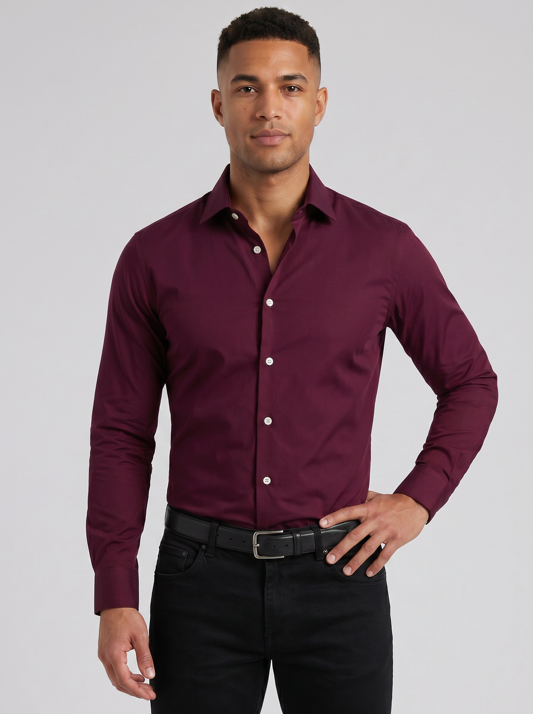 Men's Slim Fit Long-Sleeve Shirt – Smart Formal Style