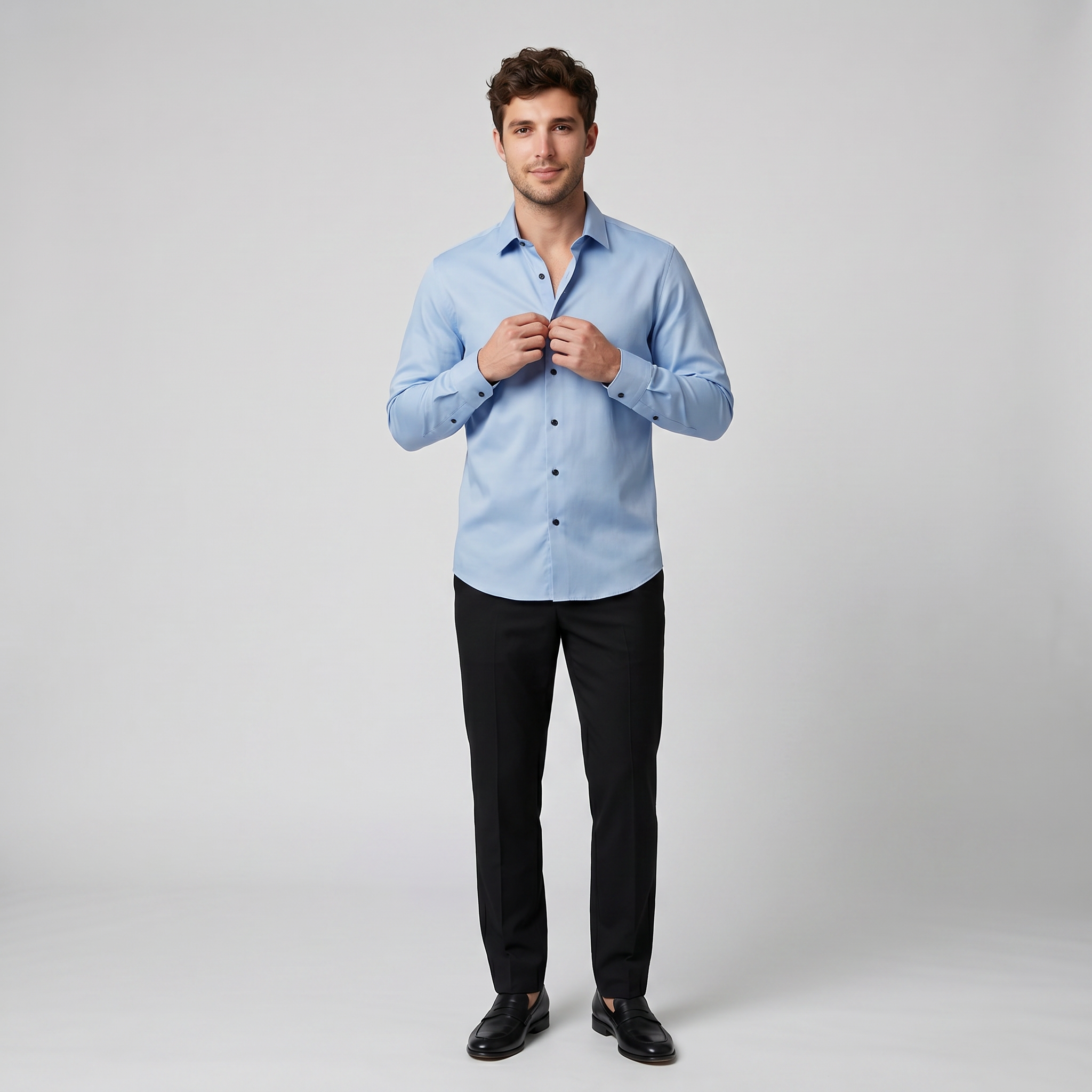 Men’s Slim-Fit Long-Sleeve Dress Shirt | Celestiella