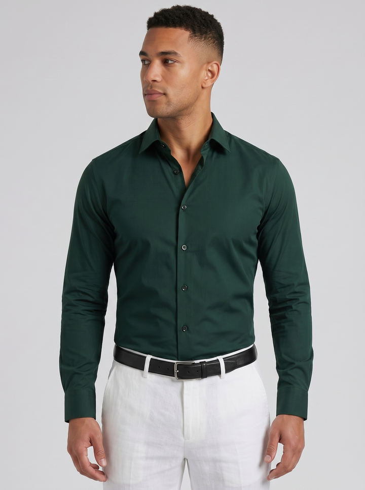 Men's Slim Fit Long-Sleeve Shirt – Smart Formal Style