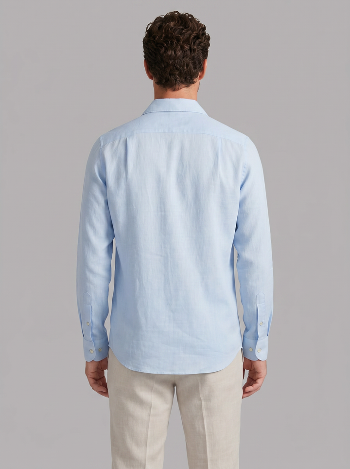 Men's Linen Shirt – Slim-Fit Long-Sleeve