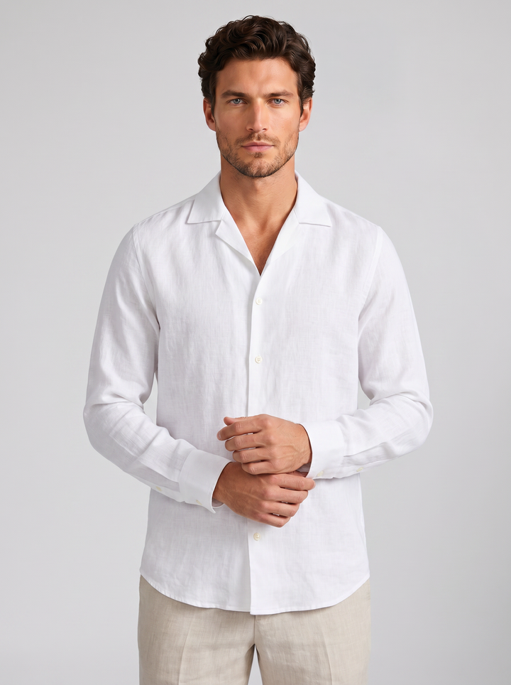 Men's Linen Shirt – Slim-Fit Long-Sleeve