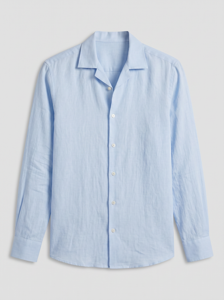 Men's Linen Shirt – Slim-Fit Long-Sleeve