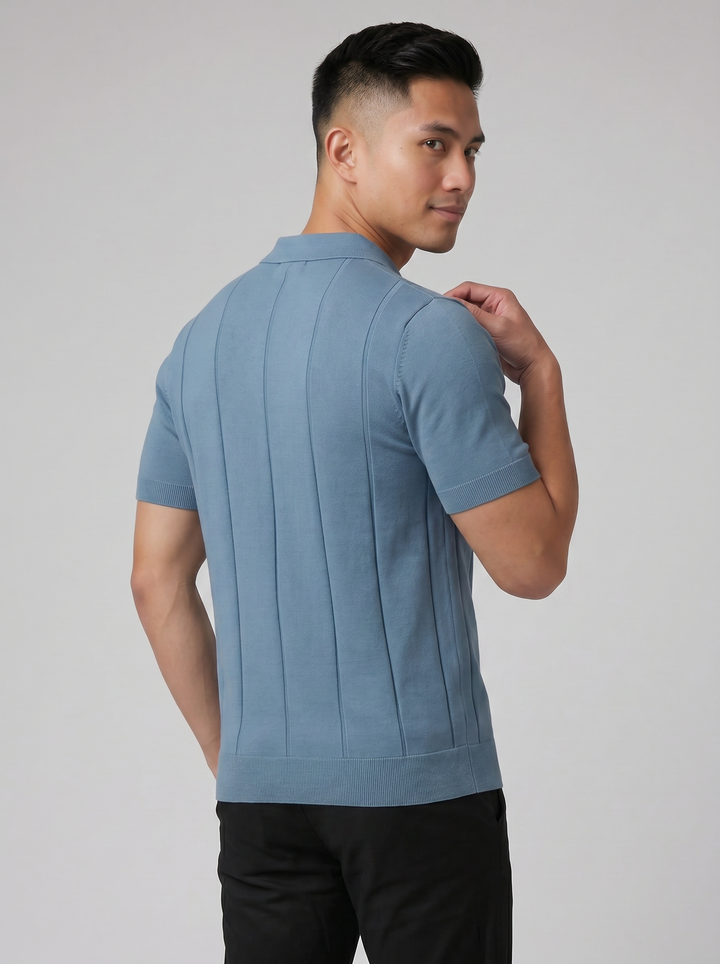 Men's Polo Shirt – Slim-Fit Rib Knit