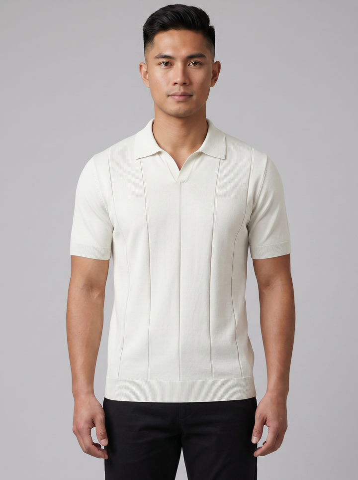 Men's Polo Shirt – Slim-Fit Rib Knit