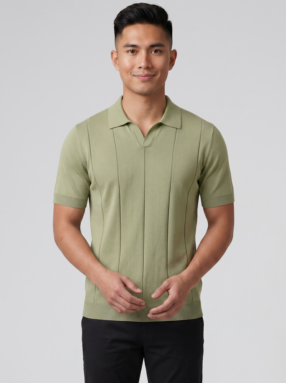 Men's Polo Shirt – Slim-Fit Rib Knit