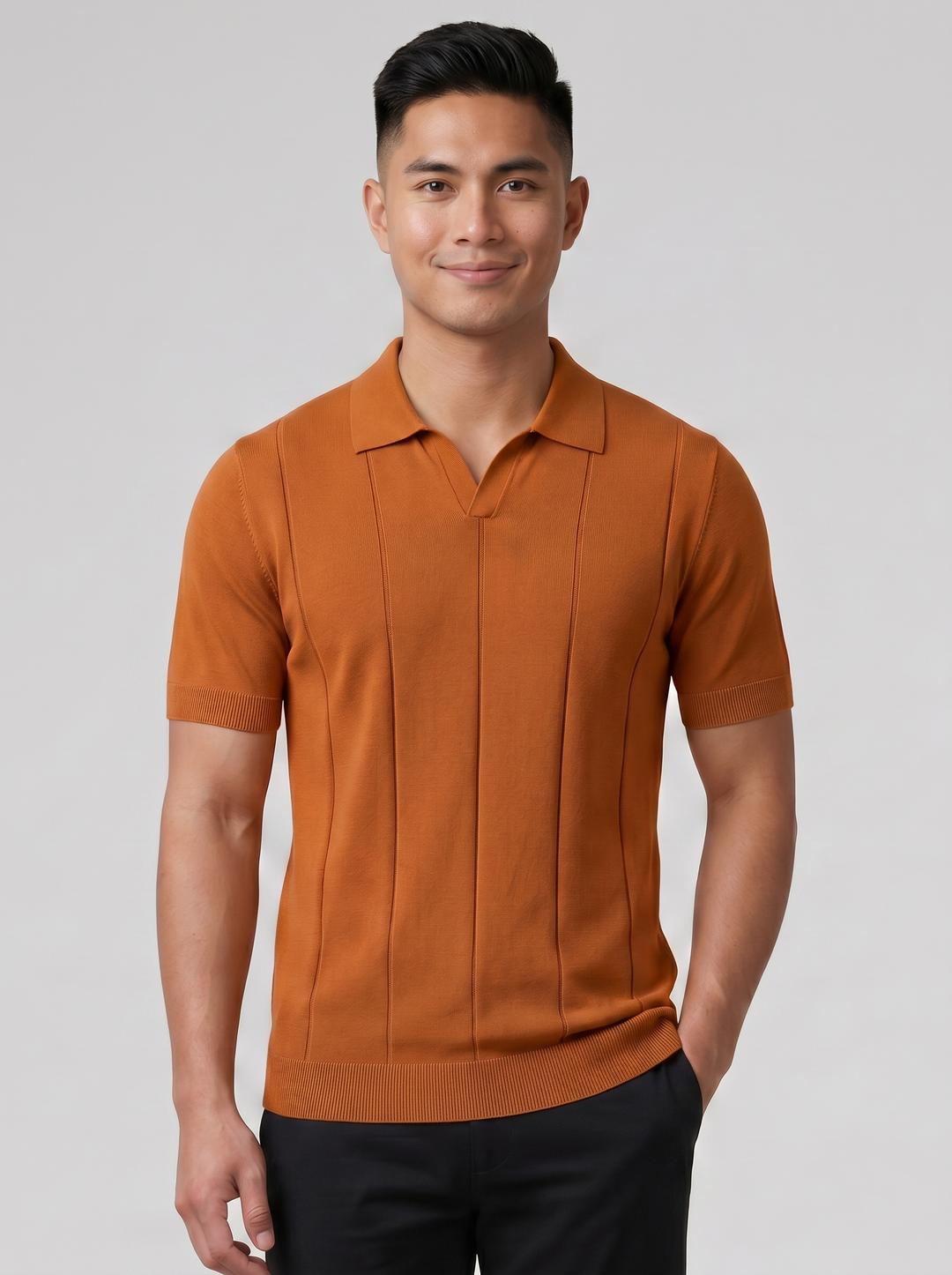 Men's Polo Shirt – Slim-Fit Rib Knit